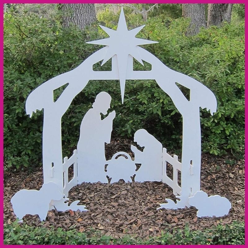 (ส่วนลดสูง)aodysin.th Jesus Nativity Scene Sign Christmas Party พื้นหลังอุปกรณ์ตกแต่งสําหรับ Xmas Holiday Party Ou