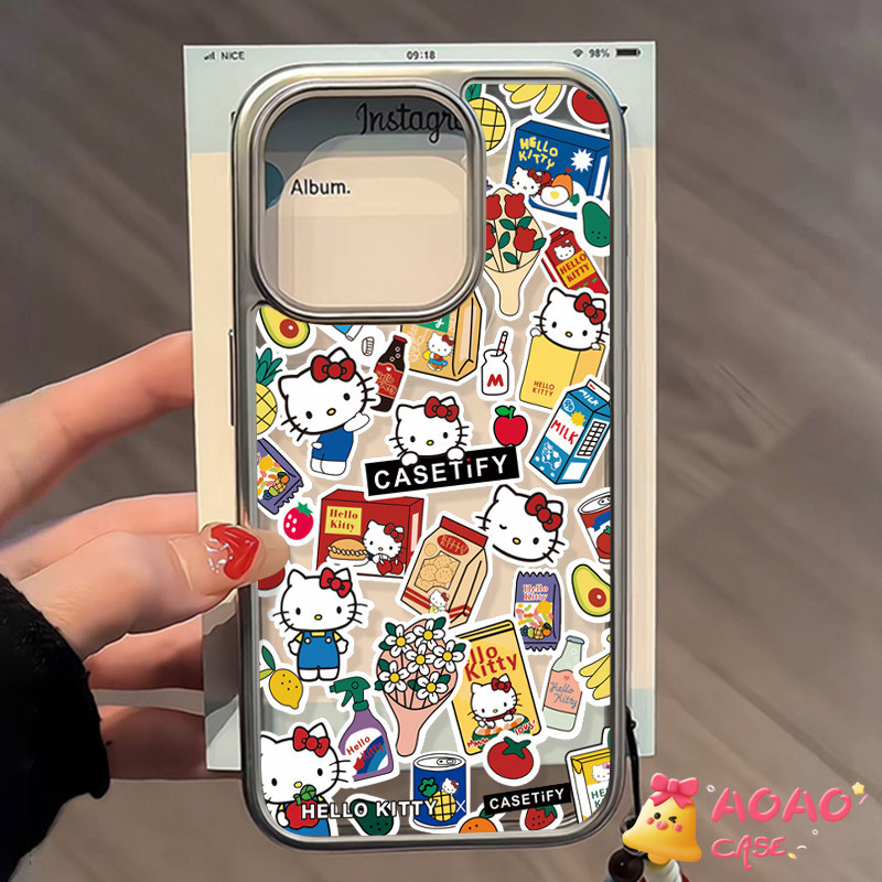 น่ารัก เฮลโลคิต คาสเซ็ตตี้ นุ่ม เคสIPhone 16 11 15 13 12 14 Pro Max 16Plus 7Plus XR 7 8 16 Plus 14Plus X XS MAX SE 2020