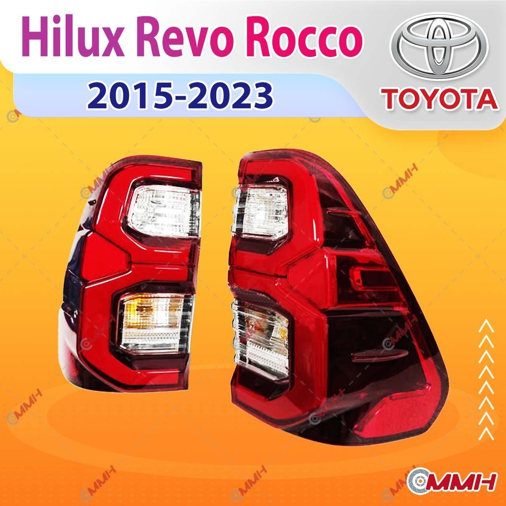 สําหรับ Toyota Hilux Revo Rocco Rogue 20-24 ไฟท้าย ไฟท้ายไฟเบรคไฟท้าย​แต่ง​ โคมไฟท้าย เสื้อ​ไฟท้าย ท