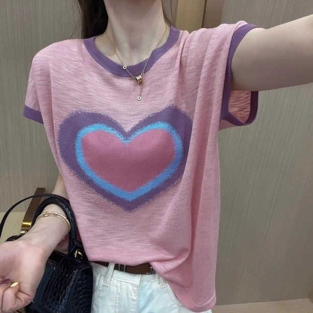 เสื้อยืดแขนสั้นผู้หญิงฤดูร้อนใหม่คอกลมสลิมมิ่ง – โปรปัง