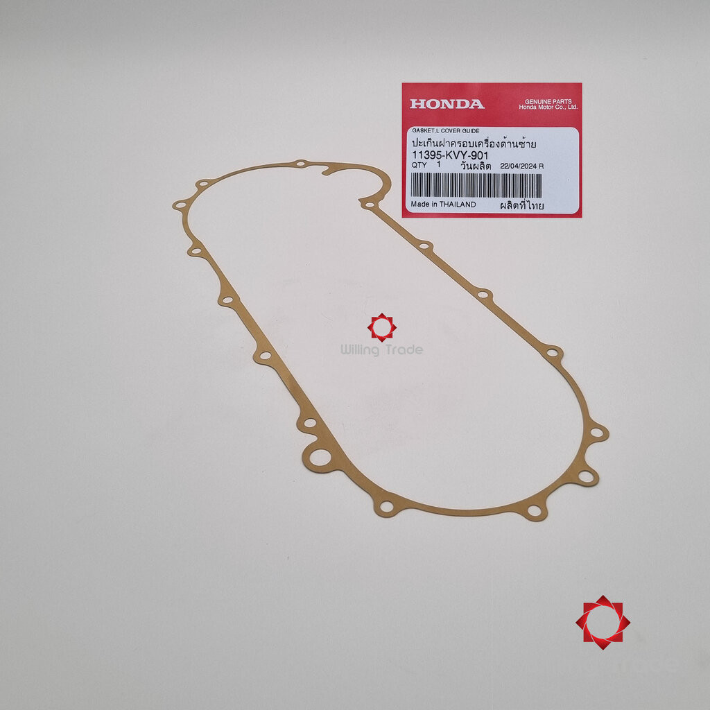 ปะเก็นฝาครอบเครื่องด้านซ้าย (WX764) HONDA: (11395-KVY-901) CLICK-I ... แพ๊คละ 1 ชิ้น... [แท้ศูนย์ 10