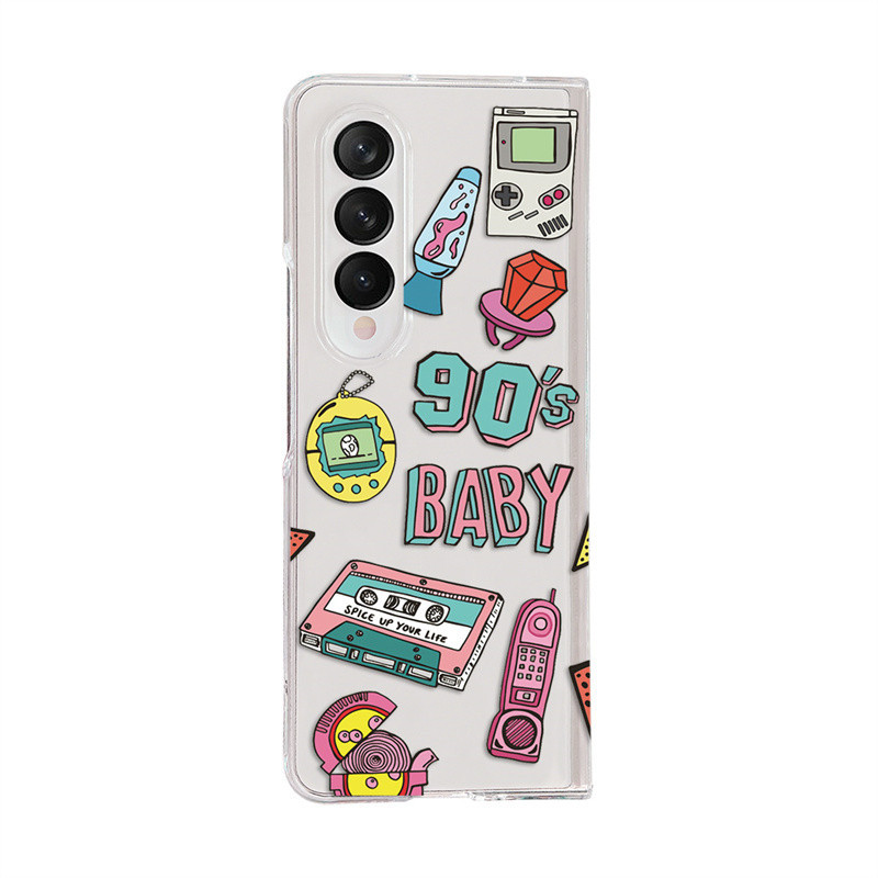 สําหรับ Samsung Galaxy Z Fold 3, Z Fold 4, Z Fold 5, Z Fold 6, เคสโทรศัพท์แบบพับได้รูปแบบฉลาก Nostalgic, PC คุณภาพสูงโปร่งใสฮาร์ดฝาครอบป้องกัน ราคา ถูกที่สุด ดีลบีเคเค แกลเลอรีภาพที่ 7