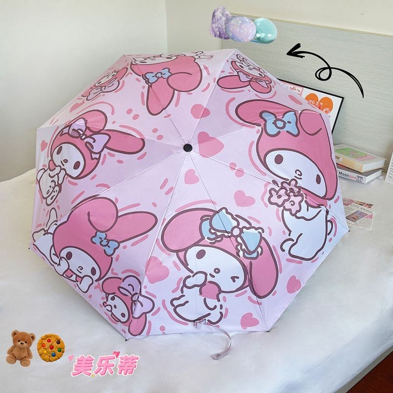 ส่งด่วน น่ารักอัตโนมัติ ร่มมายเมโลดี้ กันuv sanrio แบบพกพา พับได้ น่ารัก ขนาดใหญ่ กันฝน กันแดด แฟชั่น ของขวัญ อัตโนมัติ สำหรับผู้หญิง ลายการ์ตูน สีชมพู สวยงาม