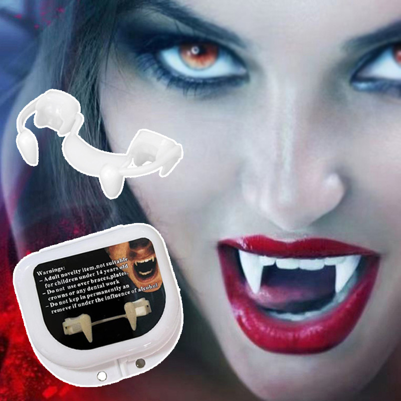 ใหม่ฮาโลวีนคอสเพลย์หดแวมไพร์ฟันฟันปลอมฟันซอมบี้แวมไพร์เขี้ยวสยองขวัญ Bloody Party Props