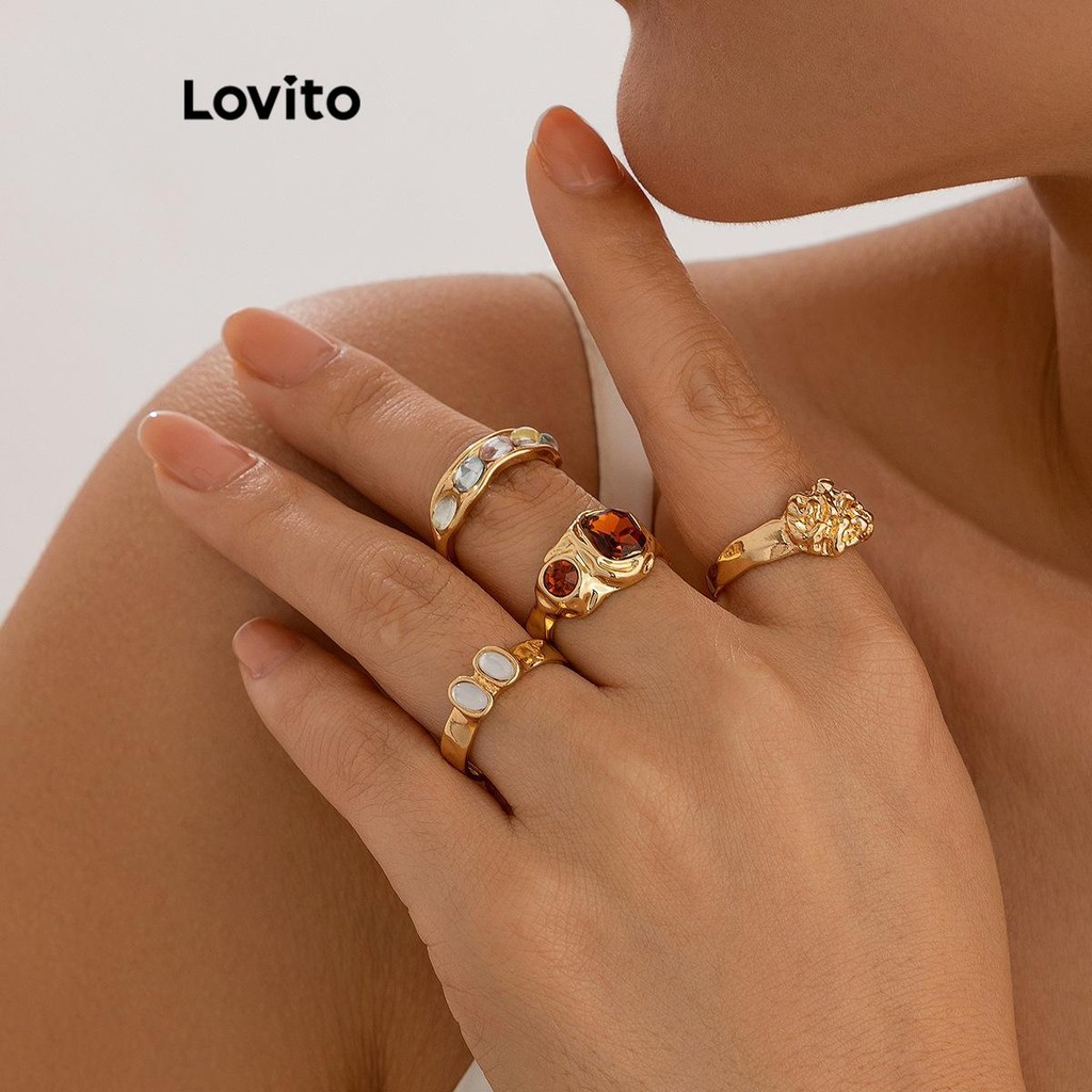 Lovito แหวนสไตล์สวย ๆ สำหรับผู้หญิง LFA44612