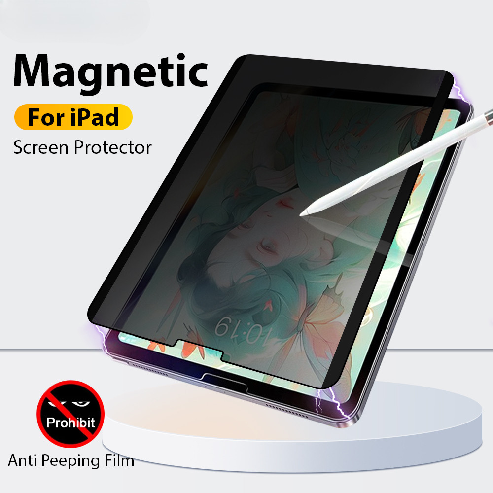 ความเป็นส่วนตัว Anti-Peep ฟิล์มแม่เหล็กสําหรับIpad A16 12th Pro 13 12.9 11 Air 4 5 M4 M2 10 9th 10th Generation Mini 6 10.2 10.9 Matteป้องกันหน้าจอฟิล์ม