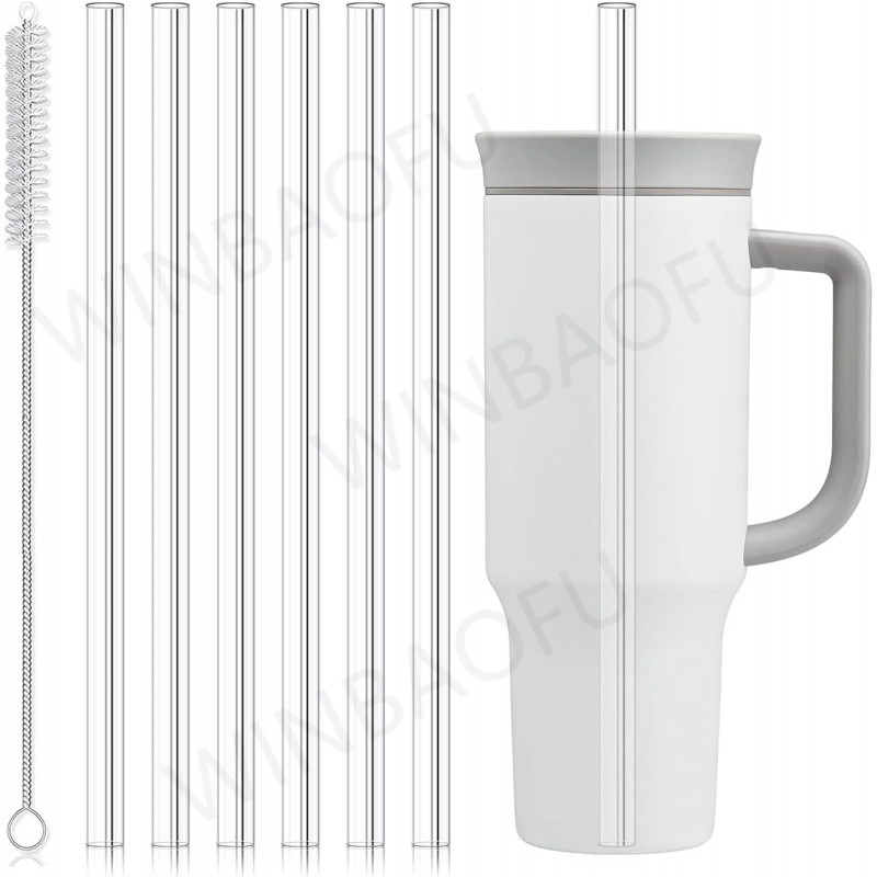 7PCS เปลี่ยนหลอดสําหรับ Owala 40oz Tumbler, หลอดใสแบบใช้ซ้ําได้พร้อมแปรงทําความสะอาดใช้งานร่วมกับ Ow