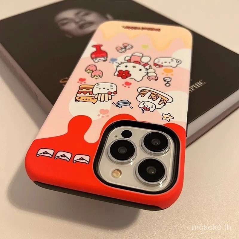 เค้กการ์ตูนขนมแมวคิตตี้น่ารักผู้หญิงเคส iPhone สำหรับ iPhone 15proamx 14PROMAX 13PROMAX 12PROMAX 11P