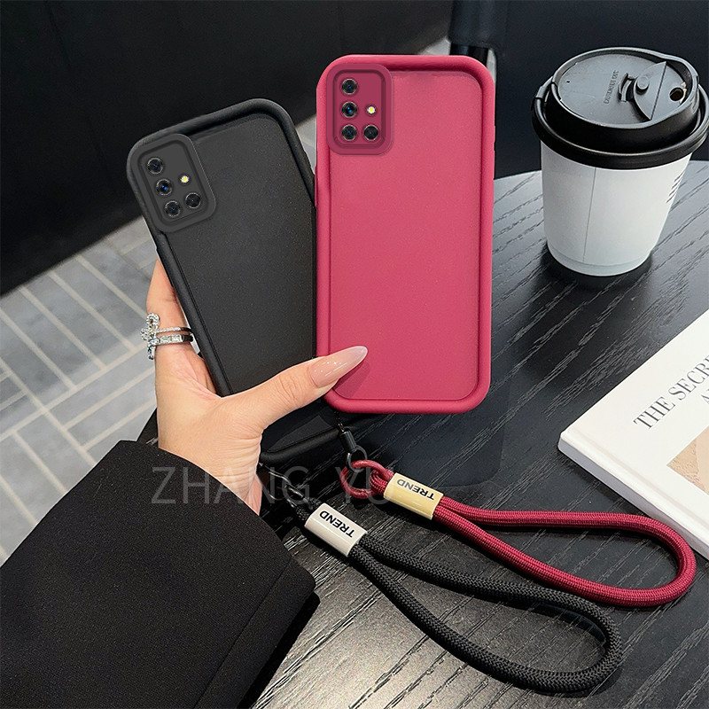 ฟรี Lanyard Case สําหรับ Samsung A51 A71 M51 เคสโทรศัพท์ยุโรปและอเมริกาฝาครอบใหม่