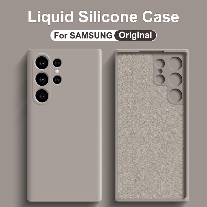 SAMSUNG เคสโทรศัพท์ซิลิโคนเหลวเดิมsamsung Galaxy S22 S21 S23 S24 Ultra A34 A54 5Gหมายเหตุ20 Ultraกรณีกันกระแทกป้องกันปกอ่อน ราคา ถูกที่สุด ดีลบีเคเค