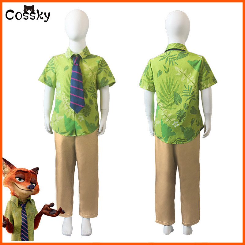 ฮาโลวีนอะนิเมะ Crazy Nick Wilde คอสเพลย์เครื่องแต่งกาย Fox Cos TOPIA Nick คอสเพลย์เสื้อผ้าเสื้อและกางเกง Tie
