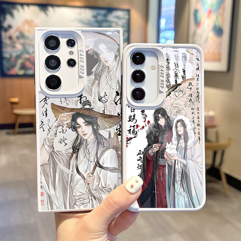 ปลอกแก้วสีตัดกันสําหรับ Samsung S24 S23 S22 Ultra S21 Plus แฟชั่น Ins สไตล์ป้องกัน Soft TPU กลับกรณี | Xmd G025