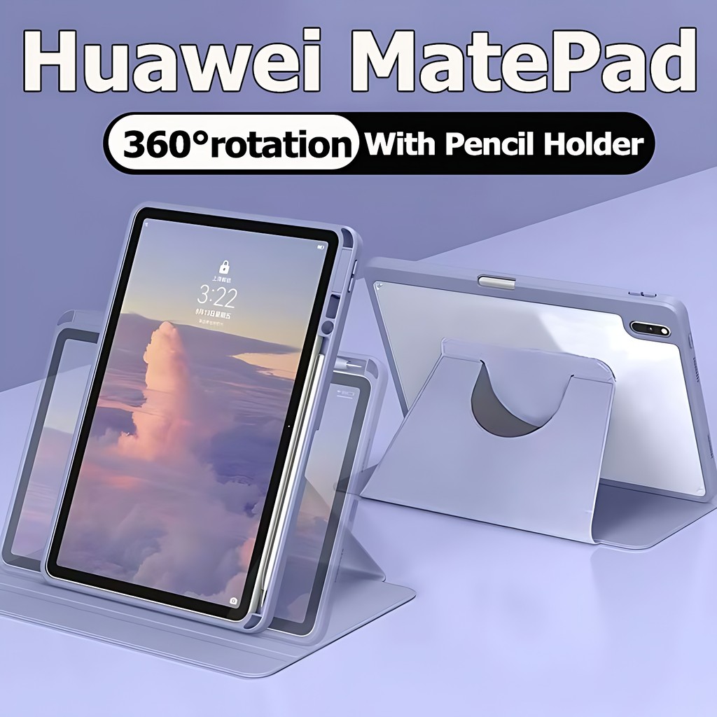 รูปแบบการหมุน 360° เคสแม่เหล็กสําหรับ huawei MatePad 11 MatePad 11.5 /10.4 MatePad Pro 11 / Pad Pro10.8 / Pad SE10.4 หัวเว่ย เคสป้องกันแผ่นแบน ช่องเสียบปากกาในตัว
