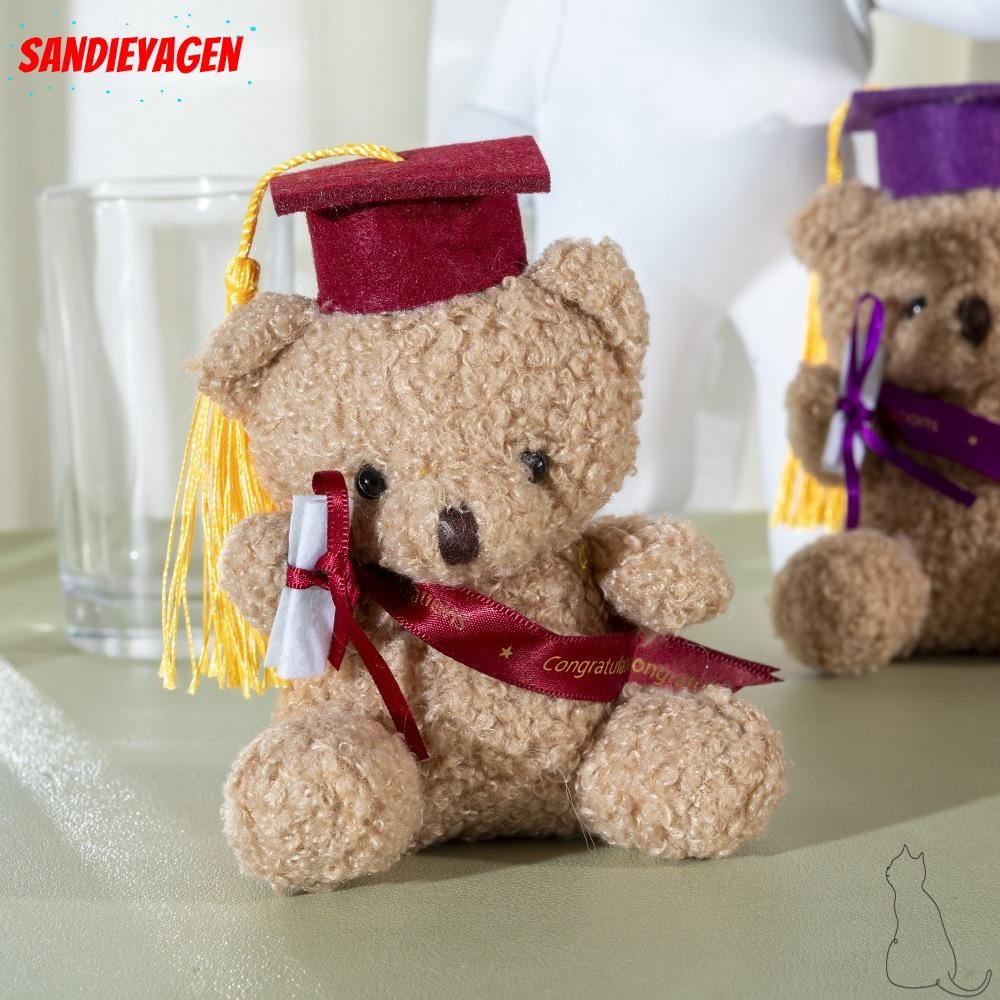 Sandieyean การ์ตูนหมีน่ารัก, 13 ซม.น่ารักหมี Doctor Bear ของเล่นตุ๊กตา, ของขวัญรับปริญญา Key Ring ของขวัญอนุบาล Dr. ตุ๊กตาหมียัดไส้ของเล่นเด็ก