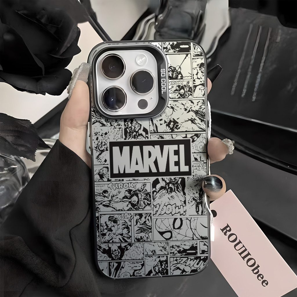 มาร์เวล marvel เคสสําหรับiphone 16 Pro Max 15 14 XR 13 11 12 Pro Max 8 7 6 6S Plus X Xs Max Se 2020 13 12 11 แฟชั่นชุบโลหะCool Creativeแบรนด์อินเทรนด์เคสซิลิโคนอ่อนนุ่ม