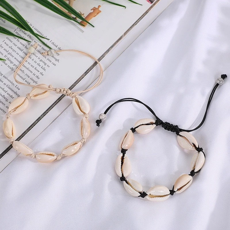 สร้อยข้อมือหอย เครื่องประดับแฟชั่น กำไลข้อมือหอย โบฮีเมียน พร้อมส่ง