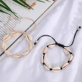 สร้อยข้อมือหอย เครื่องประดับแฟชั่น กำไลข้อมือหอย โบฮีเมียน พร้อมส่ง
