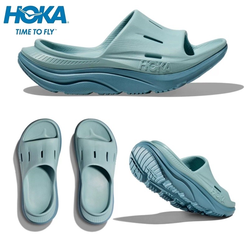 Hoka ONEONE ORDA RECOVERY SLIDE 3 ผู้หญิงใหม่ EVA ยางรองเท้าแตะกันน้ําแฟชั่นรองเท้าแตะกีฬา