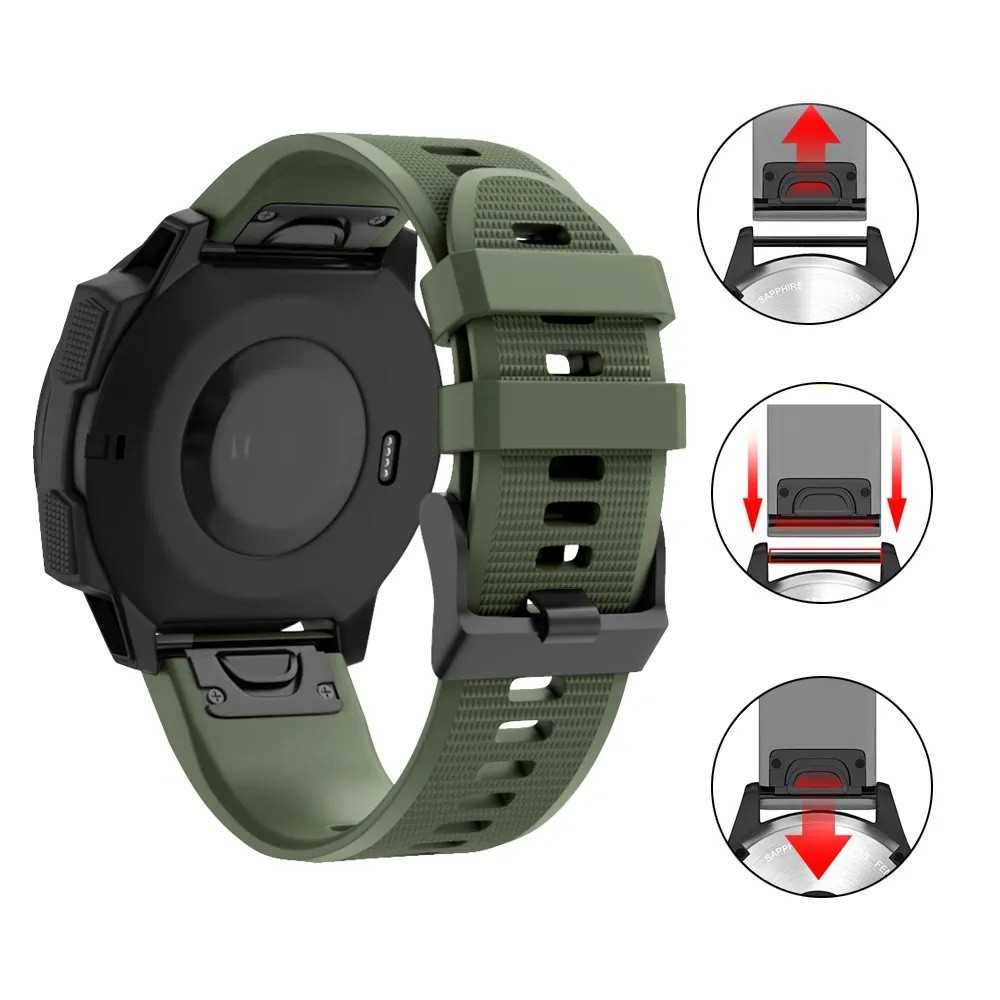 สําหรับ Garmin Fenix 8 Series QuickFit 22 มม.26 มม.กีฬานาฬิกาสําหรับ Garmin Fenix 8 E Fenix 8 47 มม.51 มม. สายซิลิโคนสร้อยข้อมือสายรัดข้อมือ