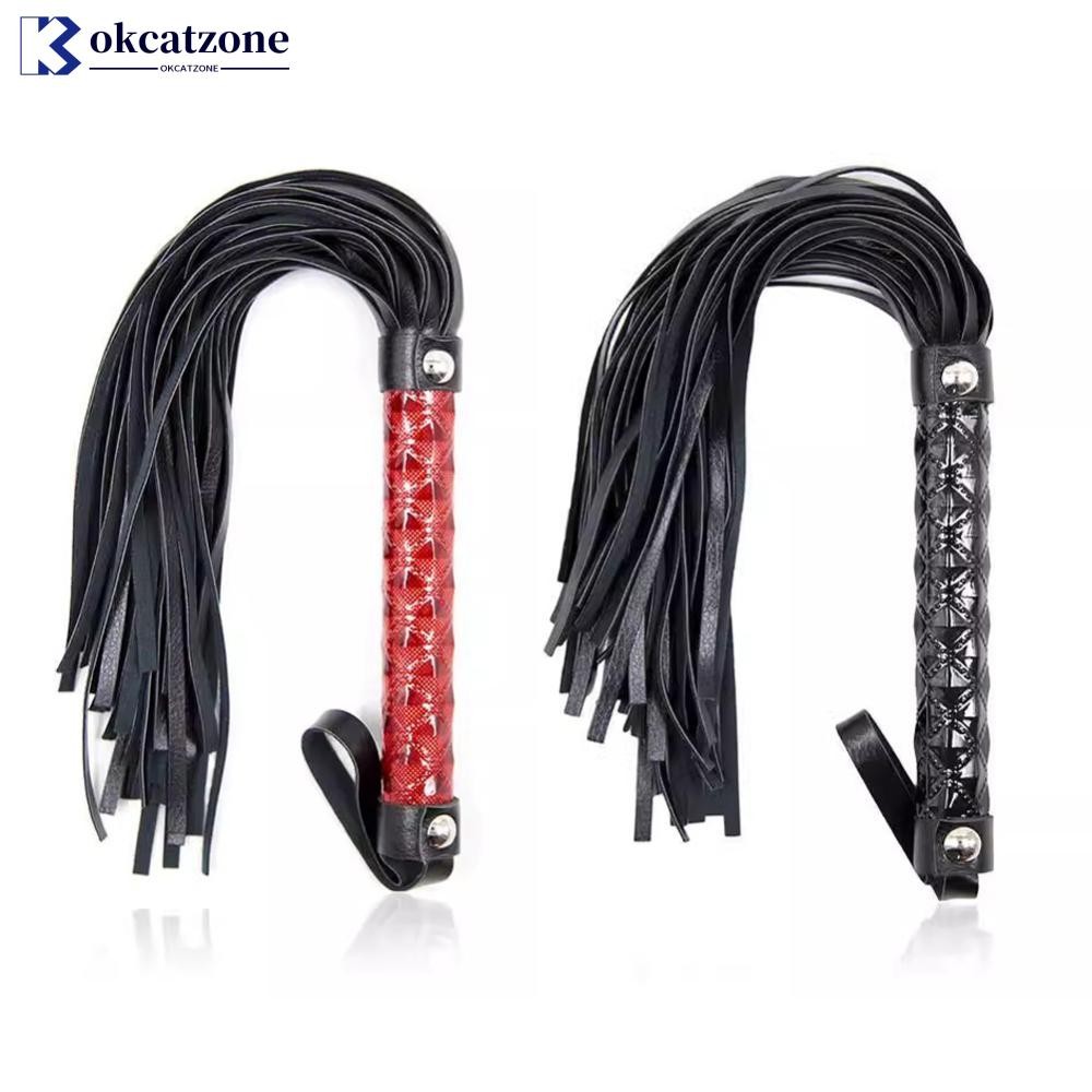 OKCATZONE 1 PC Horse Whip Non-Slip หนัง Horse Whip ขี่ม้าขี่จักรยานอุปกรณ์จับขี่ม้าสําหรับ Horse A4U