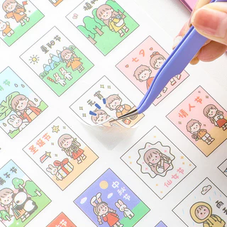 Idako แหนบสแตนเลส Candy Color Series Macaron Color Handbook สติกเกอร์เครื่องมือ Gadget ST002