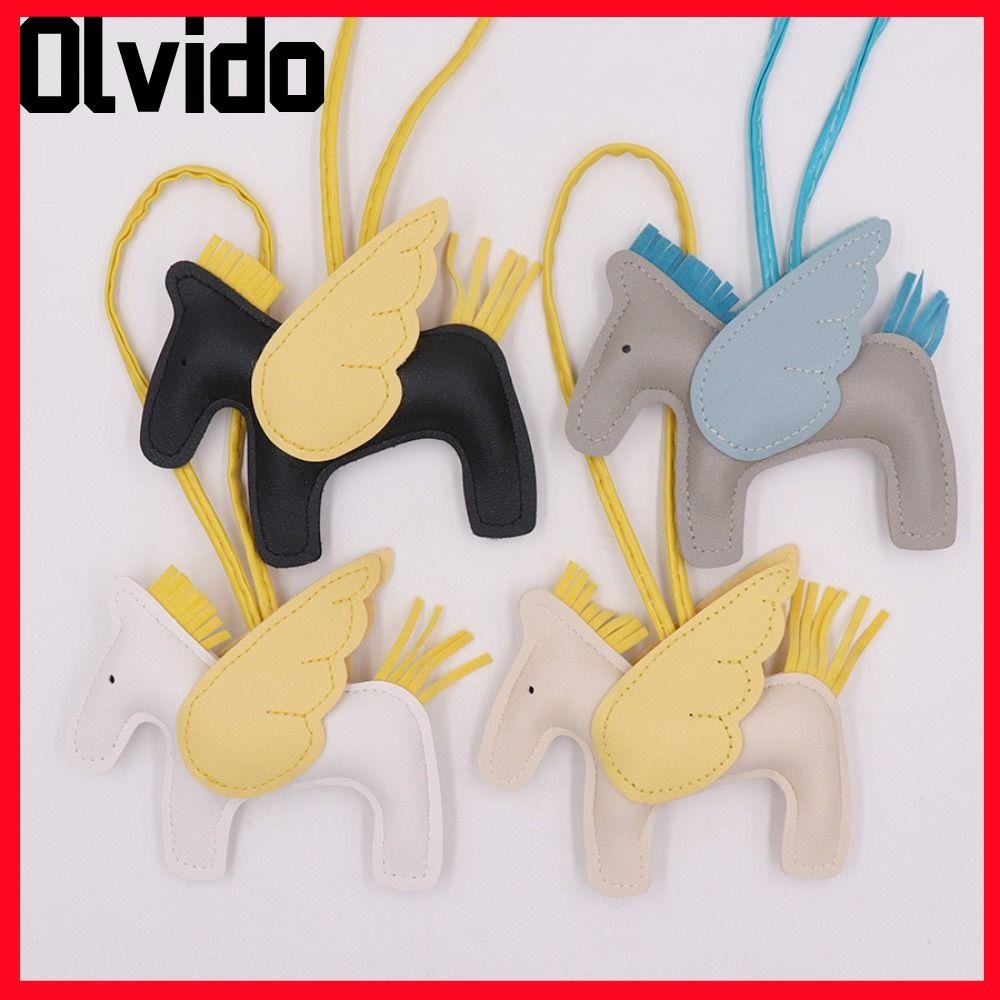 จี้ม้าปีก OLVIDO,|สี ปู่ หนังแองเจิลปีกม้าพวงกุญแจ,น่ารักแขวนเครื่องประดับโทรศัพท์เสน่ห์เชือกเส้นเล็กกระเป๋าเครื่องประดับ
