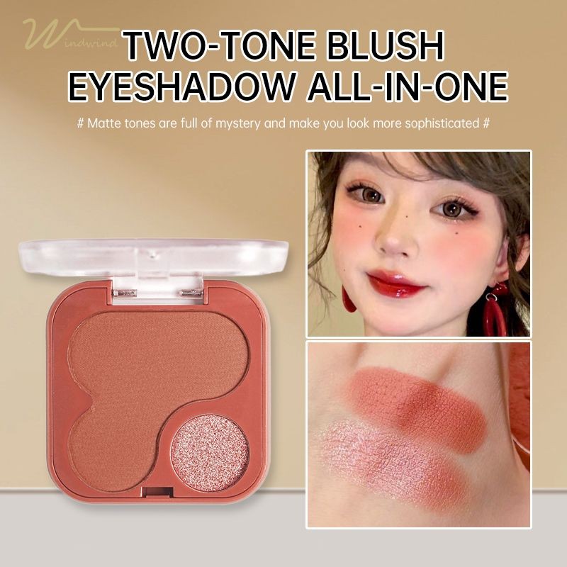 MGL 2-in-1 Blush & Eyeshadow Palette - Buildable Matte/Shimmer, Longwear Cheek & Lid Color-wd