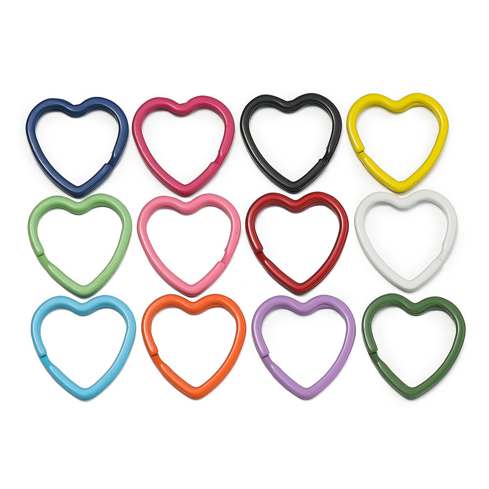 St. kunkka 5 ชิ้น Love Key แหวนสีที่มีสีสัน Love พวงกุญแจแฟชั่น Charm สําหรับ DIY พวงกุญแจหัตถกรรมของขวัญทํา