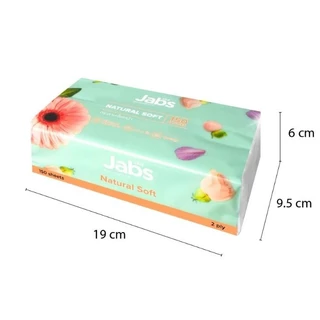 Jabs แจ๊บส์ ทิชชู่ซอฟท์แพ็ค 2ชั้น 150 แผ่น [ 1 แพ็ค 5 ห่อ ]
