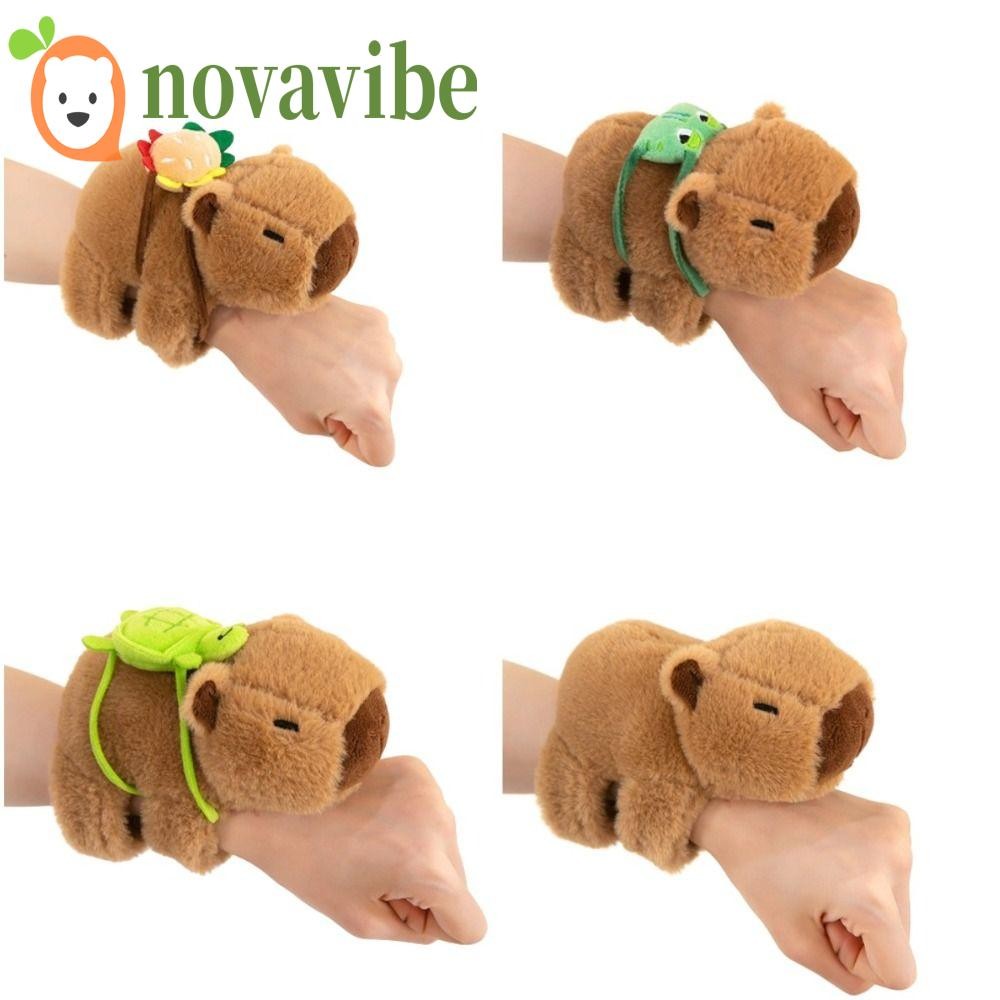 โนวาวีเบ ตุ๊กตา ตบสร้อยข้อมือ,ข้อมือสไตล์สีชมพู คาปิบาระ ตบสร้อยข้อมือชุด,ของเล่นตุ๊กตานุ่มน่ารักตุ๊กตาจําลอง คาปิบาระ ตุ๊กตาวงข้อมือของเล่นคริสต์