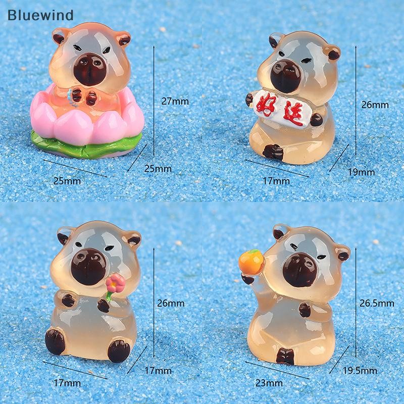 [Bluewind] การ์ตูน Mini Luminous Capybara ตุ๊กตาจิ๋วงานฝีมือเครื่องประดับน่ารัก Kawaii เดสก์ท็อป DIY อุปกรณ์ตกแต่งบ้านของขวัญใหม่