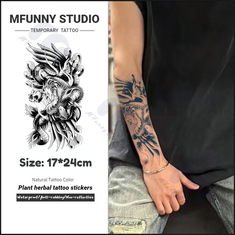 【MF Magic Tattoo】สติ๊กเกอร์รอยสักสมุนไพร กันน้ำ กันรอย ยาวนาน กึ่งถาวร แสดงสี 15 วัน 008