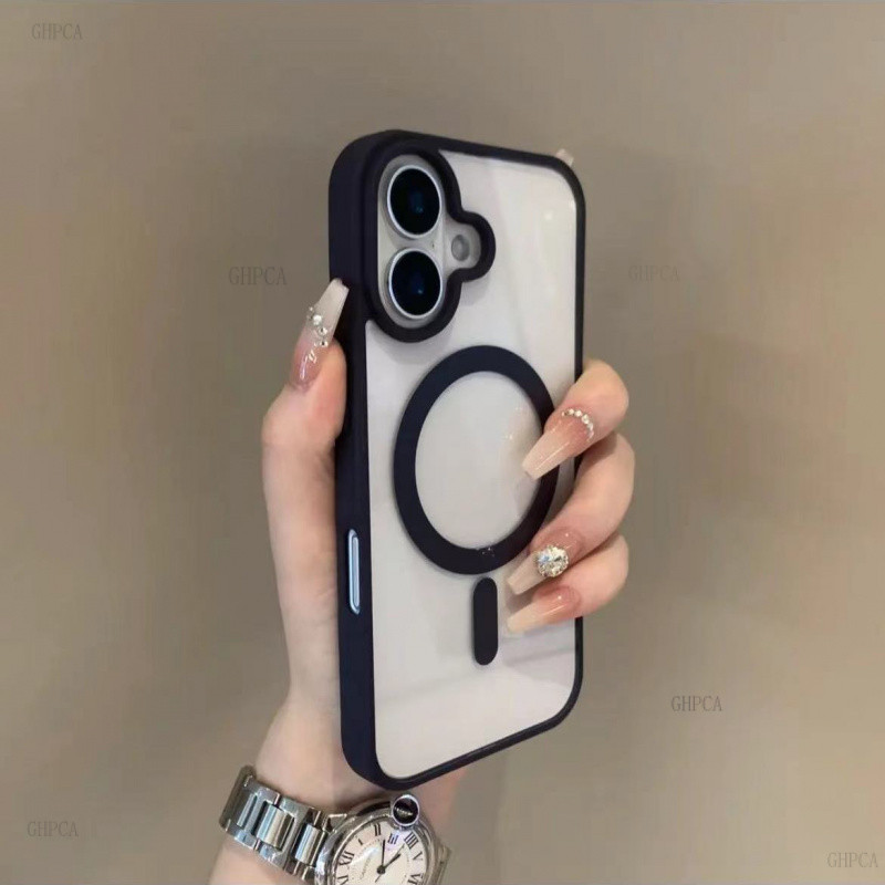 เคสโทรศัพท์แม่เหล็กอะคริลิค ไอโฟน 16 มือโปร สูงสุด 15 14 13 12 11 ไม่เหลืองรูปแบบใหม่