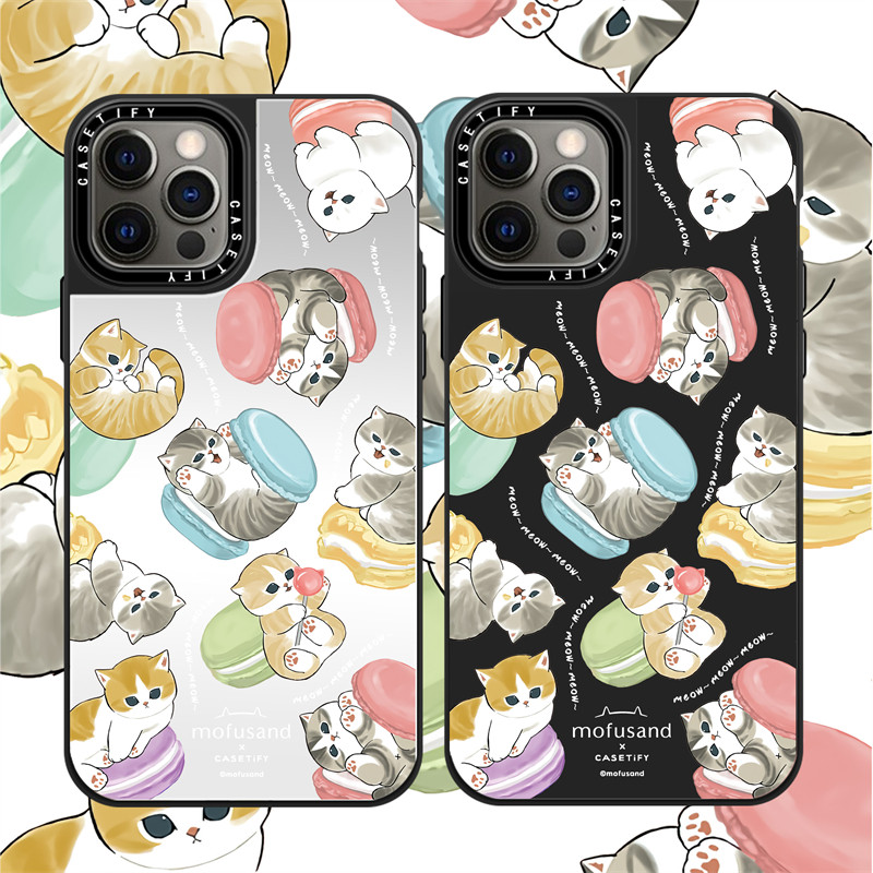 Casetify X Do nothing หรือ Macaroon Case PC Sliver กระจกสีดํา Hard iPhone สําหรับ iPhone 16 15 14 13 12 11 Pro MAX IX XS MAX XR 6 6s 7 8 Plus กรณีกันกระแทกฝาครอบกันชน