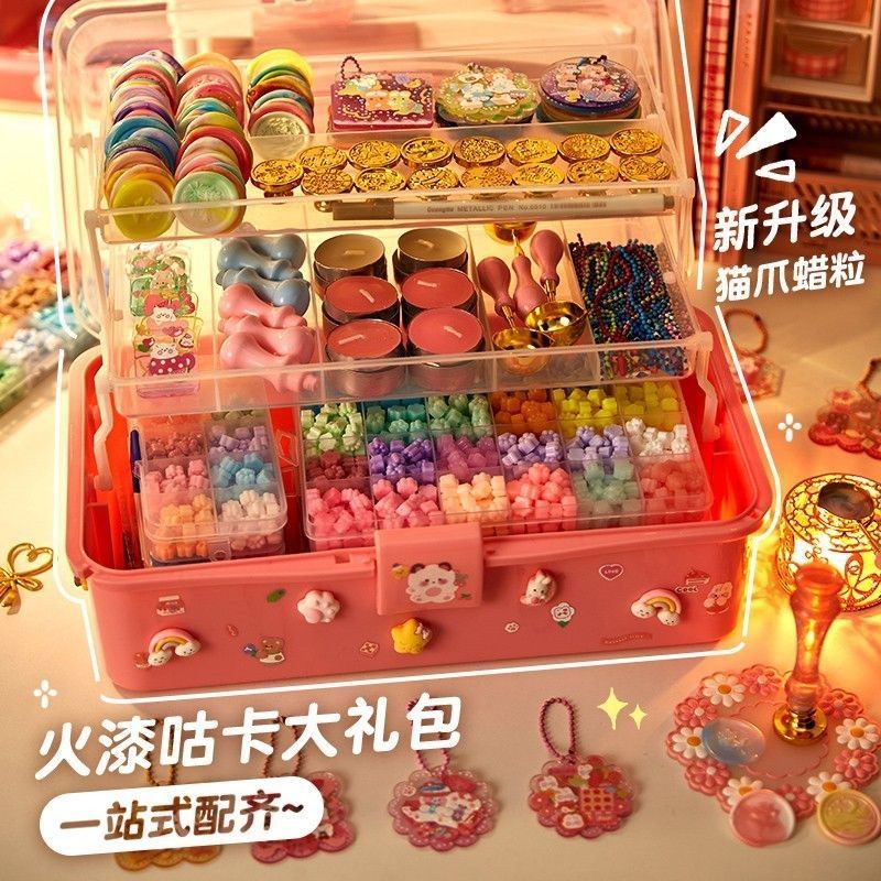 ทั้งชุด Fire Lacquer Seals Goo Card คู่มือของเล่นสาว Fire Lacquer Wax Wax เม็ดกล่องเก็บ Fire Lacquer ชุดของขวัญกล่อง