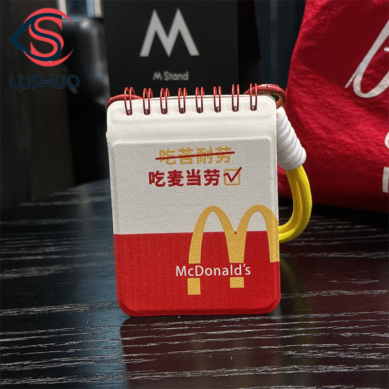 Lushuo เคสโทรศัพท์สําหรับ Samsung Galaxy Z Flip 6 5 4 3 OPPO ค้นหา N2 Flip N3 Flip น่ารัก McDonald หนังปกหลังพร้อมสายคล้องมือสําหรับ Flip3 Flip4 Flip5 Flip6 N2Flip N3Flip