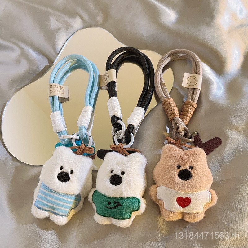 สาวนักเรียนการ์ตูนจมูกใหญ่ลูกสุนัขกระเป๋าเป้สะพายหลังจี้เคสมือถือเครื่องประดับตุ๊กตาตุ๊กตาการ์ตูนเชือกคล้องข้อมือ