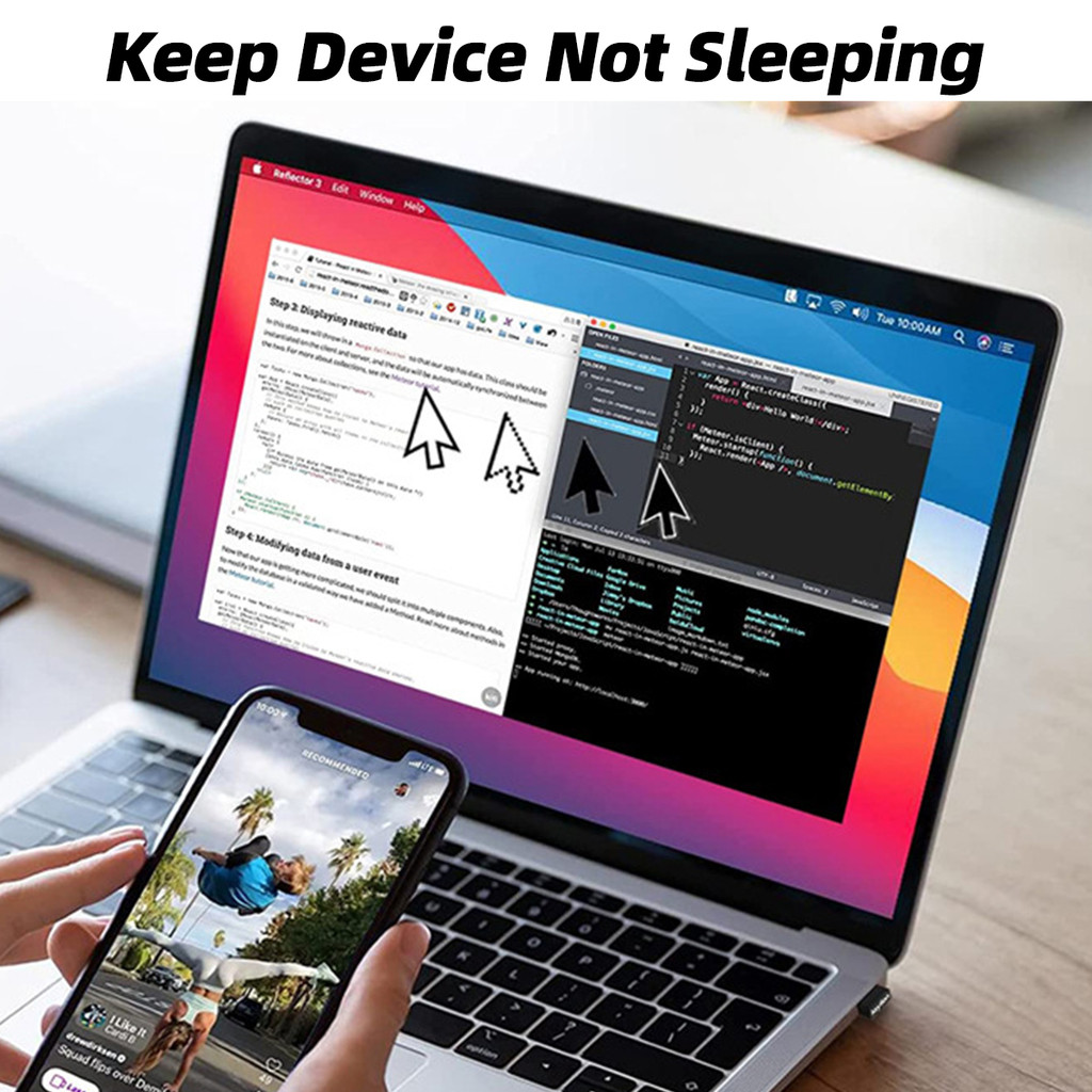 Fonken เมาส์ไร้สาย Jigglers Mover พอร์ต USB Shaker Wiggler สําหรับแล็ปท็อปช่วยให้คอมพิวเตอร์ Awake เมาส์การเคลื่อนไหว - รูปที่ 3