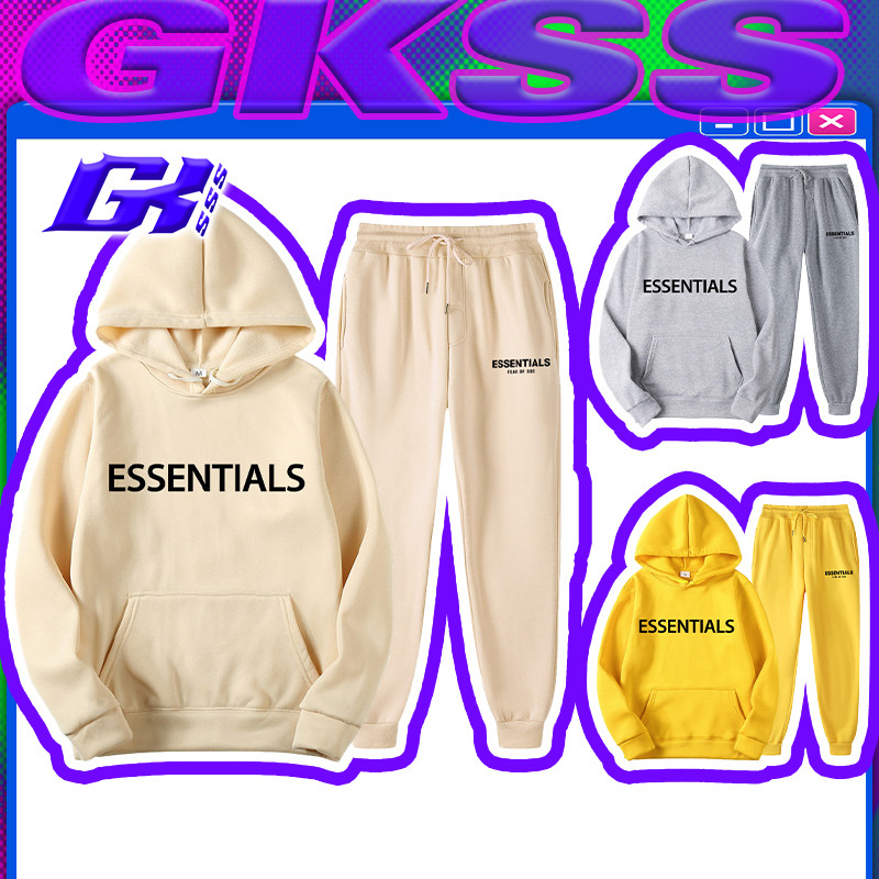 GKSSS เสื้อแขนยาวมีฮู้ด+กางเกงขายาว สันทนาการ ชุดกีฬา สำหรับชายและหญิง