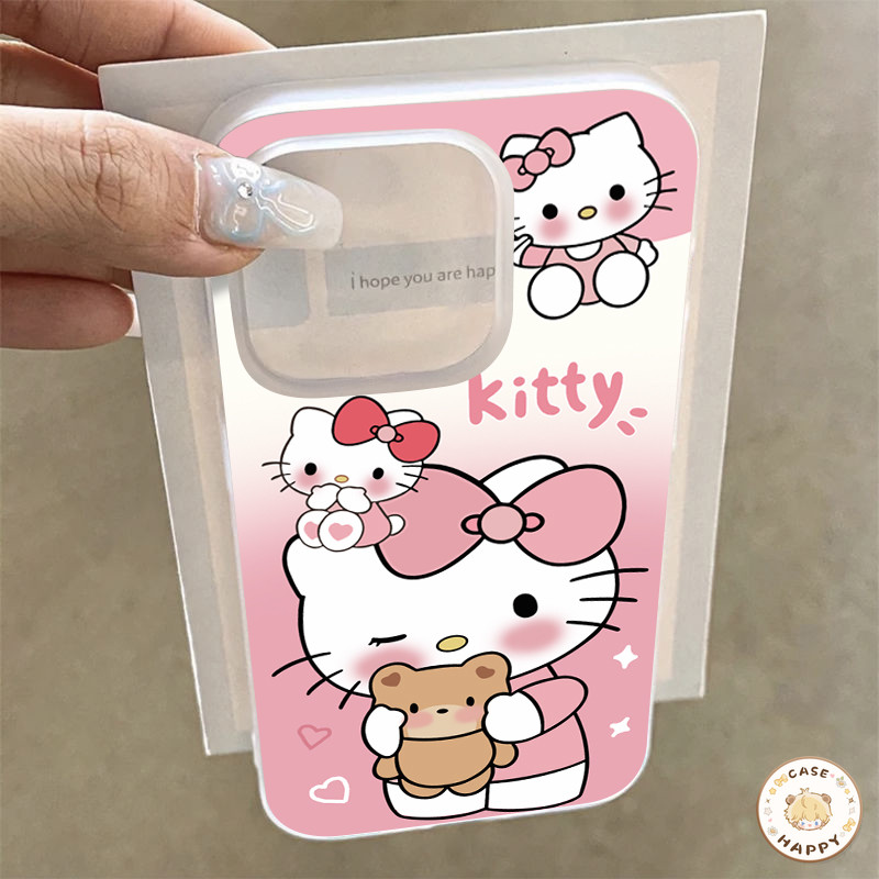 คู่รักการ์ตูนน่ารัก Kuromi Hellokitty Cinnamoroll ลาย เคสIPhone 11 15 13 12 14 Pro Max 7 8 15 Plus X XR XS MAX SE 2020