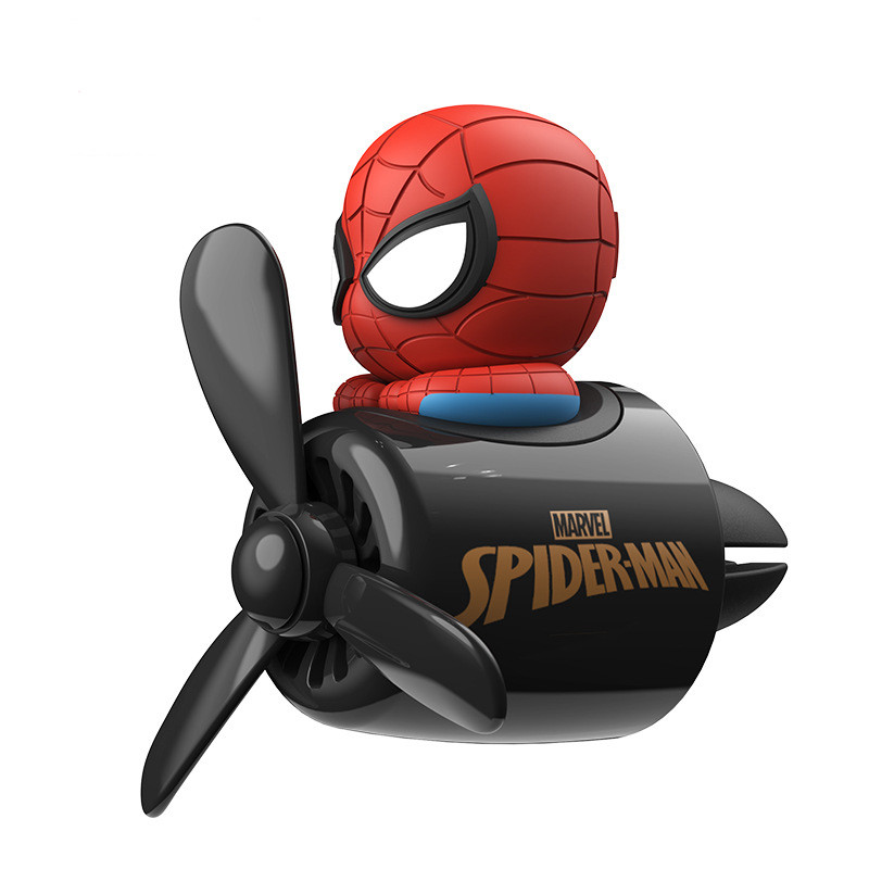 Marvel Spider Man Car Air Freshener หมุนใบพัดน้ํามันหอมระเหยรถอุปกรณ์เสริมภายในน้ําหอม Diffuser เครื่องประดับน้ําหอม