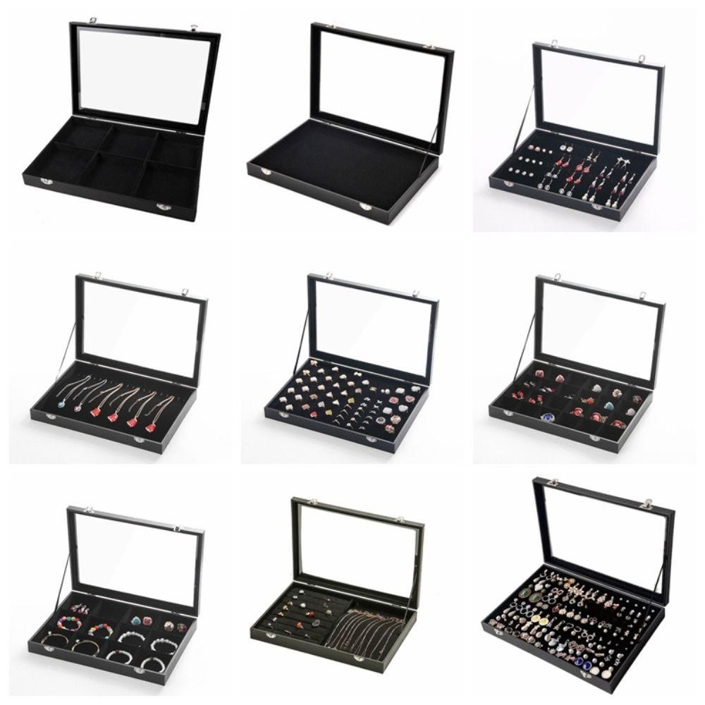 ประกายไฟถาดเก็บเครื่องประดับ,หนัง ปู่ ไม้กํามะหยี่กล่องเครื่องประดับ,หลายข้อมูลจําเพาะแหวน เออร์ริ่ง สร้อยคอสร้อยข้อมือกรณีแสดงเครื่องป - รูปที่ 2