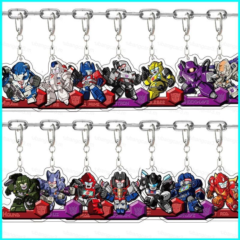 By Transformers Autobots Optimus Prime Bumblebee Megatron acylic ที่ใส่กุญแจพวงกุญแจจี้กระเป๋า 3