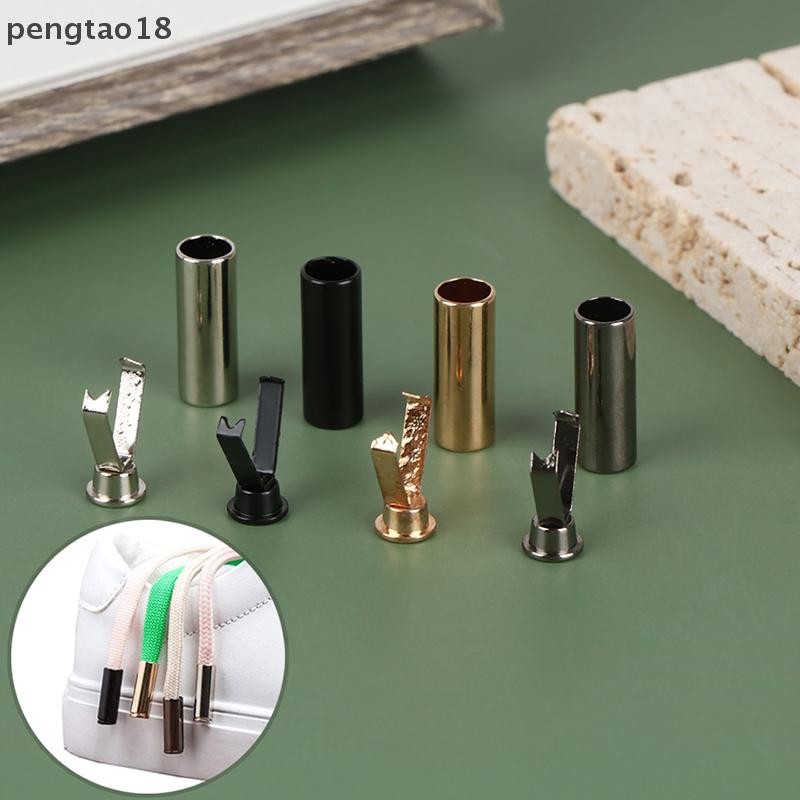 ใหม่ 10 ชิ้น Diy โลหะ Aglets เชือกผูกรองเท้าเสื้อผ้าเคล็ดลับทรงกระบอกหัวป้องกัน COD