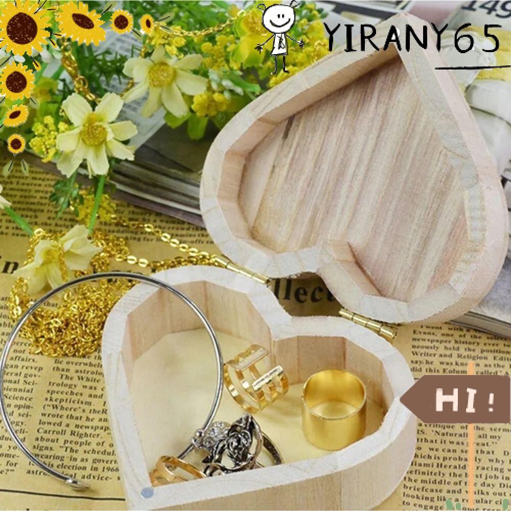 Yiran ออแกไนเซอร์ไม้, กล่องเก็บไม้ Orginal, กล่องเก็บของขวัญรูปหัวใจ