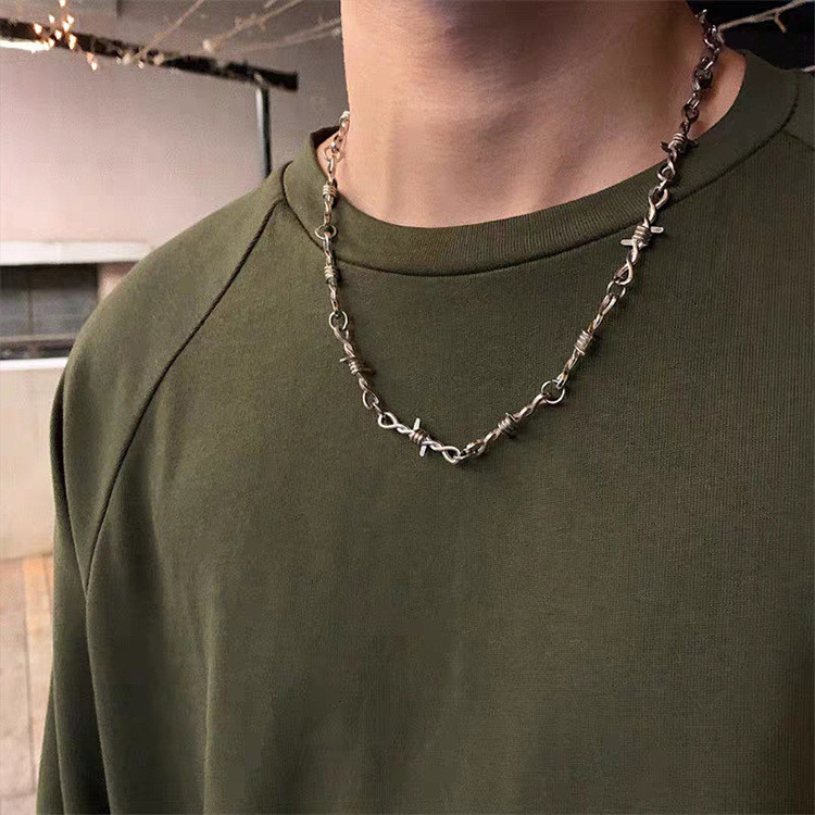 Jushi Punk สไตล์หนามสร้อยคอ Hip Hop ผู้ชาย Collarbone Chain แฟชั่นของขวัญอุปกรณ์เสริม
