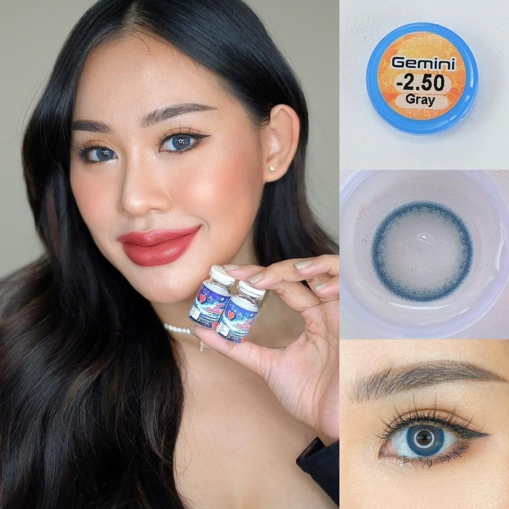คอนแทคเลนส์[มินิ] Gemini Brown / Gray (Luxzylens) ☁️ มี อย.ไทย - รูปที่ 6