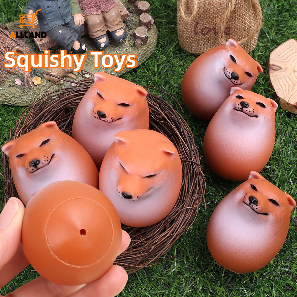 การ์ตูนชิบะอินุสุนัขไข่รูปความเครียดบรรเทาตุ๊กตา Squishy ของเล่น Fuuny ของขวัญเดสก์ท็อปอุปกรณ์ตกแต่งบ้าน