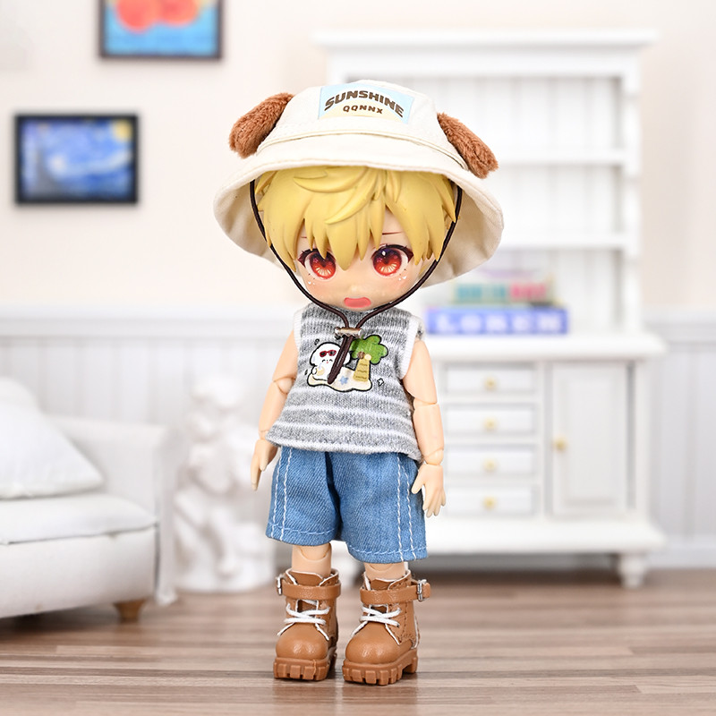 Ob11 ตุ๊กตาเสื้อผ้า YMY ตุ๊กตาเสื้อผ้าหมวกกางเกงขาสั้นเสื้อกั๊ก molly Nendoroid GSC YMY obitsu11 1/12 BJD BODY9 DDF ufdoll