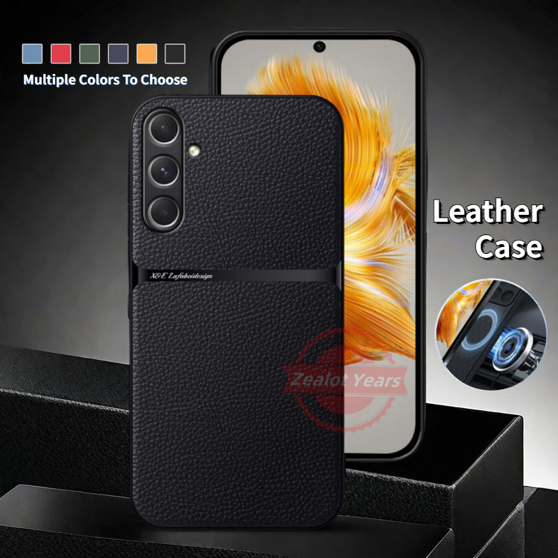 ปลอกสําหรับ Samsung Galaxy S24FE S23FE 5G S24 S23 FE Plus เคสหนังหรูหราป้องกันกล้องกันกระแทกฝาหลัง